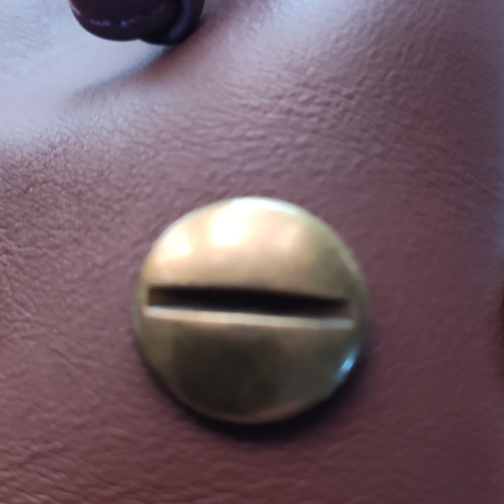 Stella Bianca Brown Leather Bucket Bag with Gold Accents - Picture 2 of 5